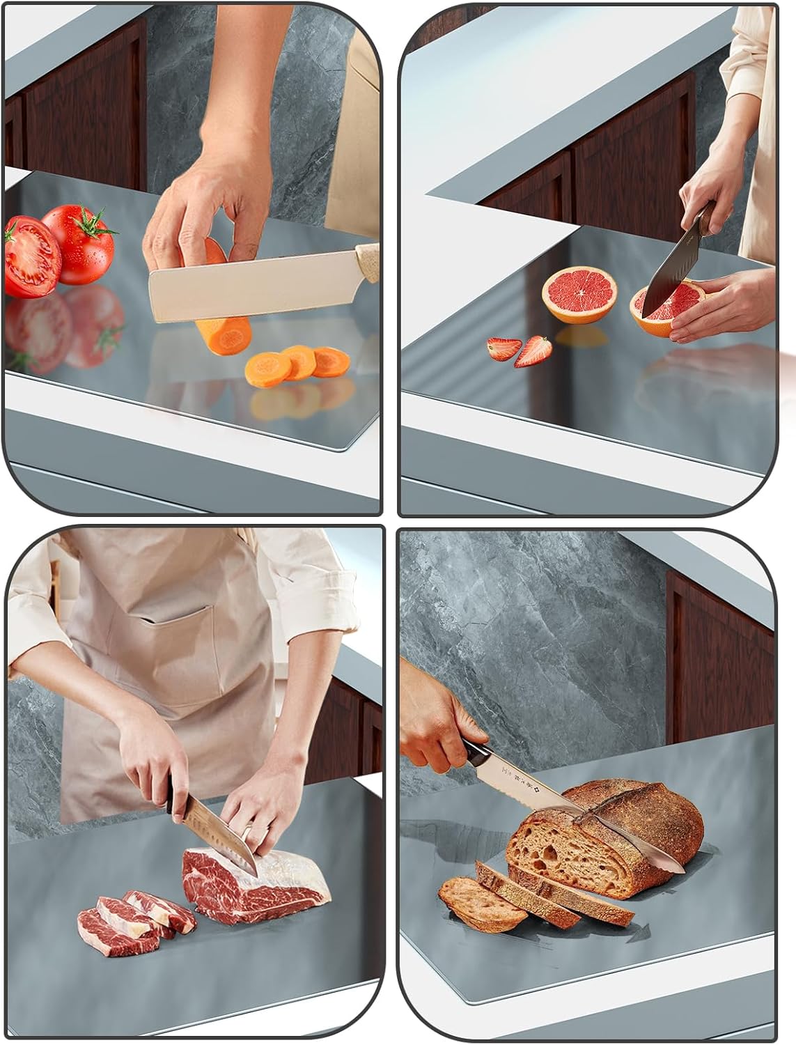 Titanium Cutting Boards for Kitchen，Titanium Cutting Board Large， Dishwasher Safety, Easy to Clean, Cutting Boards Non Toxic, Non Slip&Low Noise Chopping Board(19.6 * 15.3)