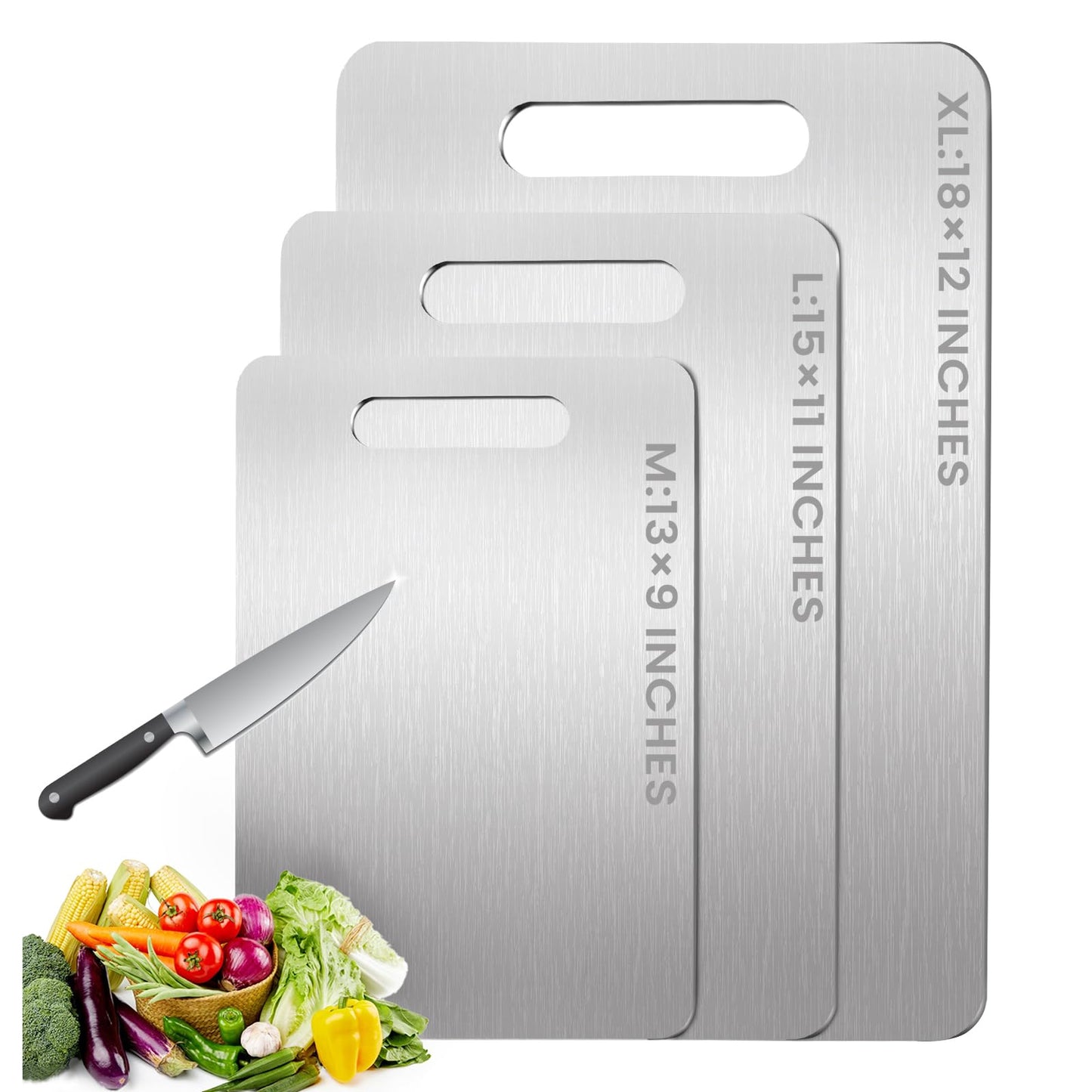 100% Pure Titanium Cutting Board - 15x11 Inch Non-Slip Kitchen Chopping Board, Dishwasher Safe, Scratch Resistant, Easy to Clean, Durable & Hygienic