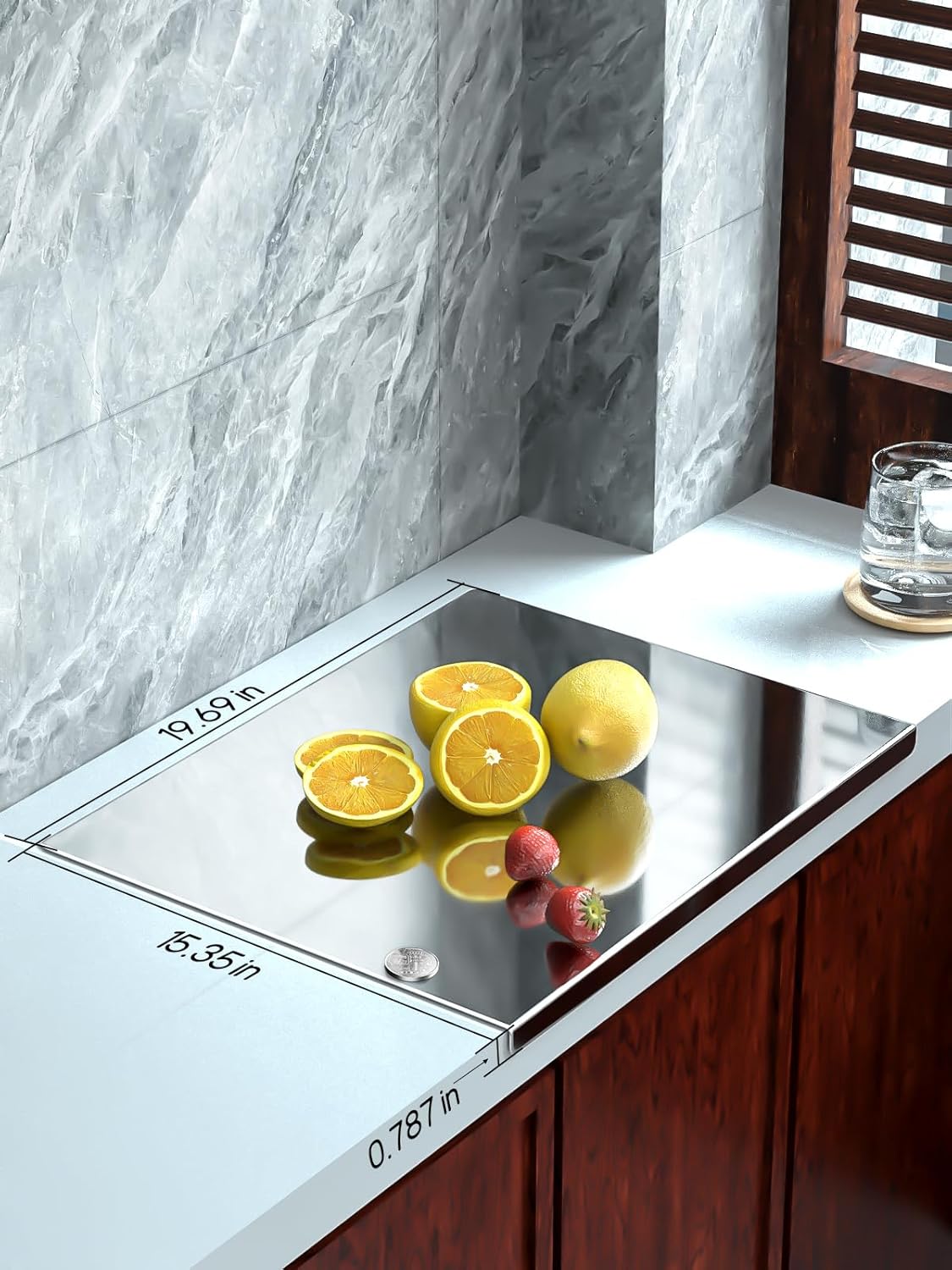Titanium Cutting Boards for Kitchen，Titanium Cutting Board Large， Dishwasher Safety, Easy to Clean, Cutting Boards Non Toxic, Non Slip&Low Noise Chopping Board(19.6 * 15.3)