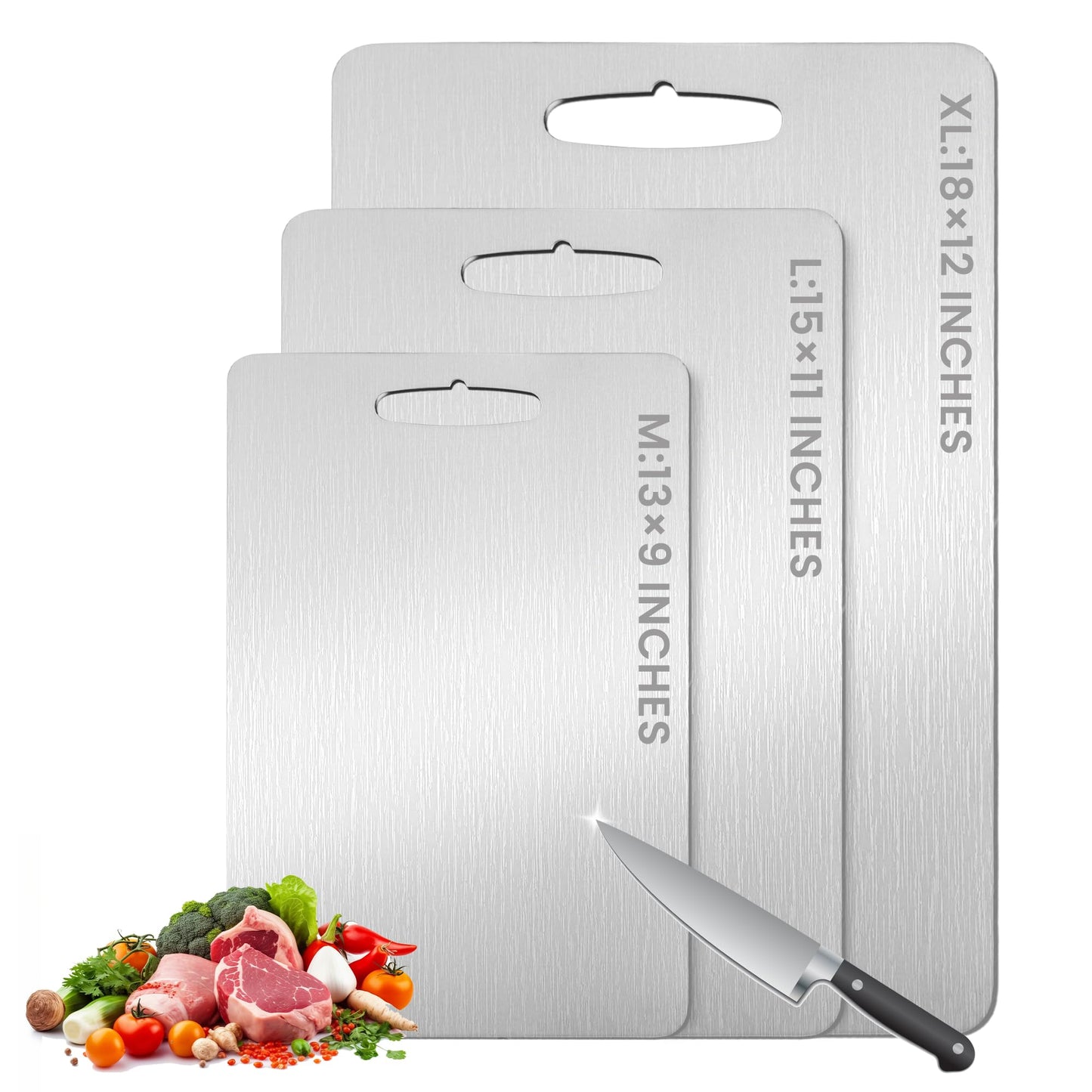 100% Pure Titanium Cutting Board - 15x11 Inch Non-Slip Kitchen Chopping Board, Dishwasher Safe, Scratch Resistant, Easy to Clean, Durable & Hygienic